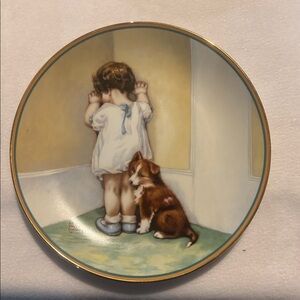 Decorative Hamilton collection  Plate with Child and Dog Design